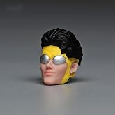 ORIELOAN 1/12 Scale Male Head Sculpt, Painted Cool Boy Figure Head Accessory for 6 Inches Action Figure Body, Future Warrior Cool Boy Anime Figure Head Sculpture