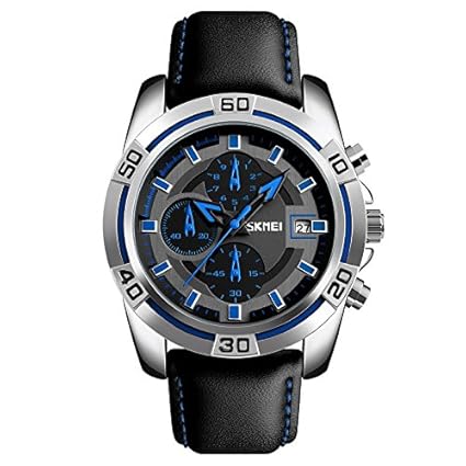 Analog-Digital Black Dial Mens Watch-9156 Blue
