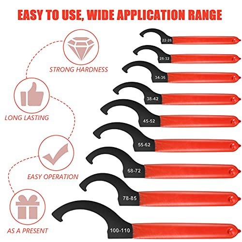 9 Pieces Spanner Wrench Set Adjustable Shock Coilover Wrench Spanners