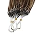 【Limited time Deal】LaaVoo Micro Beads Extensions 14 Inch Dark Brown Mixed Caramel Blonde Real Human Hair Extensions Micro Loop Human Hair Extensions Cold Fusion 50g 50s