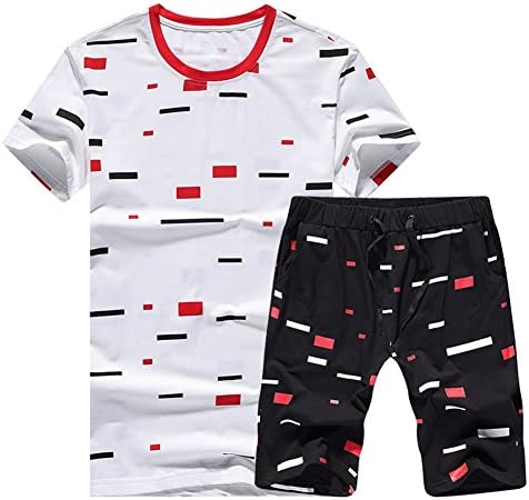 Wardsar SportSuit NEW Summer Men Fashion Breathable Tracksuits Sportwear Set white TZ05 XL