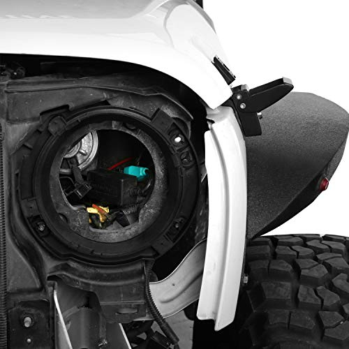 u-Box 7 inch Headlight Mount Retaining Bracket Ring Replacement w/ 3 Plastic Studs for Jeep JK Wrangler 07-18