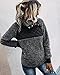 PRETTYGARDEN Women's Warm Long Sleeves Oblique Button Neck Splice Geometric Pattern Fleece Pullover Coat Sweatshirts Outwear (Black, Medium)