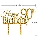 INNORU Happy 90th Birthday Cake Topper - Gold Acrylic 90th Birthday Party Decoration Supplies
