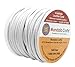 Mandala Crafts Round Cowhide Genuine White Leather Cord for Jewelry Making Kumihimo Leather Rope Spool - White Leather String Lace - 20 Yds 2mm Leather Cording
