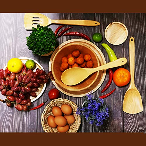 Apolizon,Kitchen Utensils,Spatula,Healthy Cooking Utensils Set,Wooden