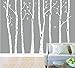 Set of 8 White Birch Tree Wall Decal Nursery Tree Wall Stickers Tree Wall Decals for Kids Room Living Room Wall Decor