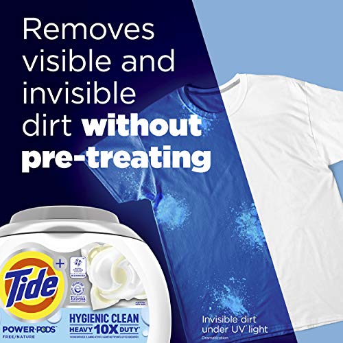 Tide Hygienic Clean Heavy Duty 10x Free Power Pods Liquid Laundry Detergent, White, Unscented, 41 Count