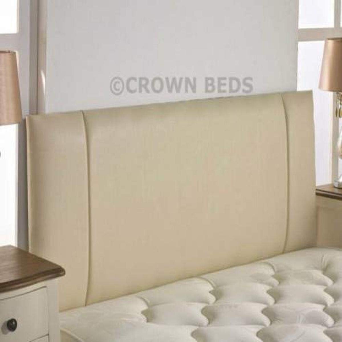 CROWNBEDSUK QUALITY FAUX LEATHER PORTOBELLO HEADBOARD 2ft6,3ft,4ft,4ft6,5ft,6ft NEW!!!!! (5ft kingsize, cream)