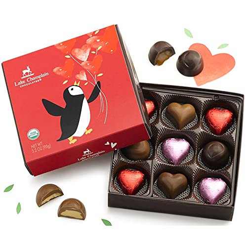 Lake Champlain Chocolates Organic Hearts Aflutter Chocolate Collection, 3.2 Oz