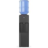 Brio 130 Series Top-Load Water Cooler Dispenser, Hot &amp; Cold, Black | Easy bottled water dispenser to fill sports bottles, supports 3- and 5-gallon bottles, includes child safety lock