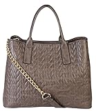 Diophy PU Leather Tote Satchel Large Womens Purse Handbag Accented with Metal Chain Top Handle with Removable Strap MD-2732 MD-2733