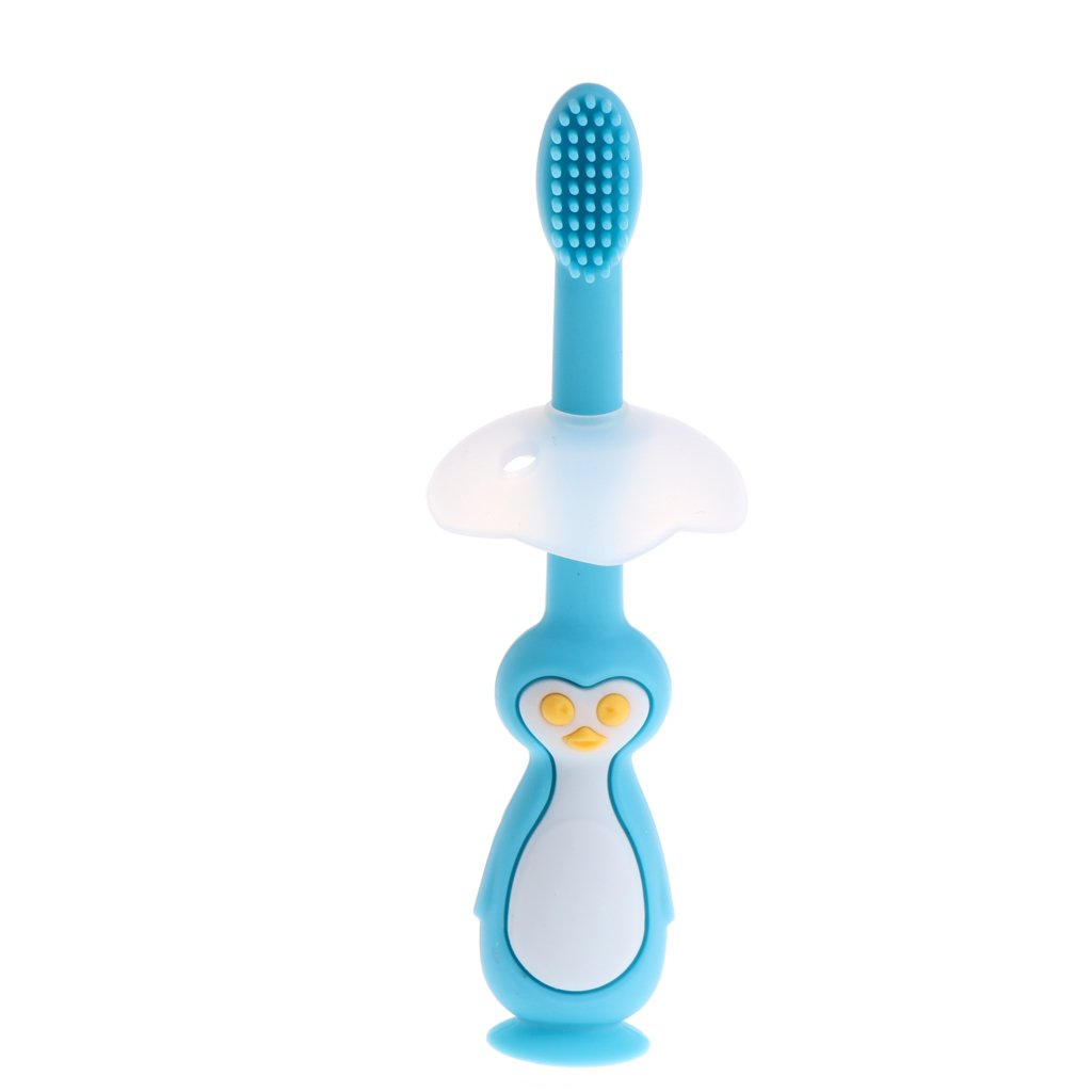 Brosse A Dent Bebe Confort Dentition Bebe Soins Dentaires 6 18 Mois Pingouin Manyo Brosse A Dent Bebe Silicone De Qualite Alimentaire L Hygiene De Bebe Toilette De Bebe