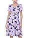 ZAFUL Women Short Sleeve V Neck Collect High Waist Knee Length Floral A-Line Dress