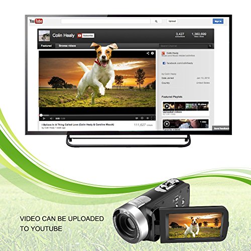 Camcorder Video Camera Full HD 24.0MP Camcorders Digital Camera 1080p 3.0’’ Rotatable LCD for Vlogging Webcam Pause Function Dual LED Lights