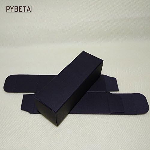 Lavenz 100pcs White Black Kraft Paper Box for Dropper Bottle Essential Oil Sprays sample valve tubes package [Size: 36x36x105mm]