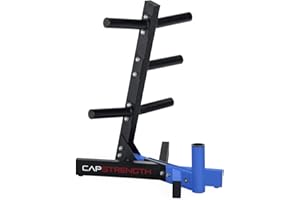 CAPHAUS Olympic Weight Plate Tree Rack & Barbell Holder – Vertical Weight Rack for Gym Storage Home, Garage & Commercial