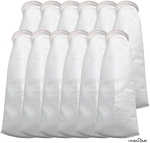12 Pack - VineCloud Filter Socks 200 Micron 4 Inch Ring by 14 Inch Length [4"x14" Long] - Premium Felt Fabric For Marine Saltwater Reef And Freshwater Aquarium Sump Filtration Tank System