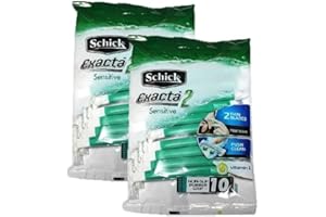 NEE JOO Schick Exacta2 Sensitive Disposable Shaver 20p, Schick (10 Count x 2Pack)