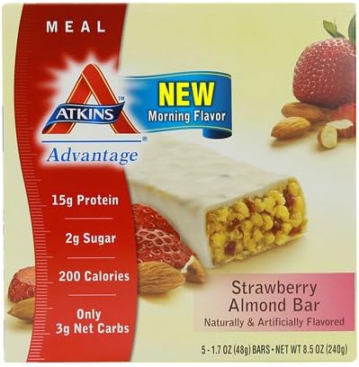 Atkins Advantage Bar Strawberry Almond 5 Bars