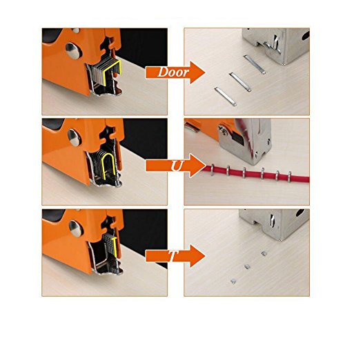 3-in-1 Staple Gun Kit - Hand Operated Stainless Steel Stapler Brad Nailer Gun with 600 Staples Attached