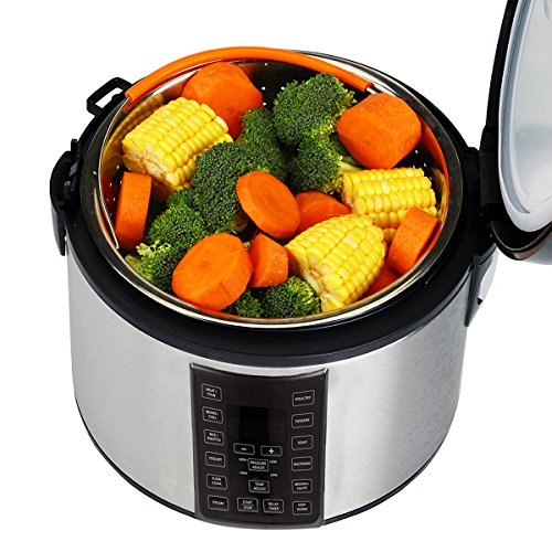 Steamer Basket, Aiduy Stainless Steel Strainer Steamer Insert Vegetable Steamer Basket Egg Rack Stand with Premium Silicone Handle Compatible with Instant Pot Accessories 6 or 8 Qt Pressure Cooker
