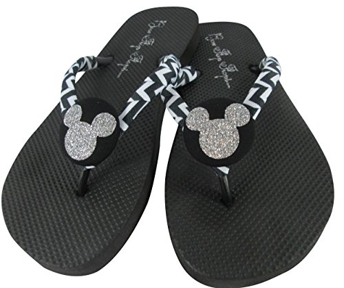 Bow Flip FlopsChevron Black & White Mickey Mouse Flip Flops
