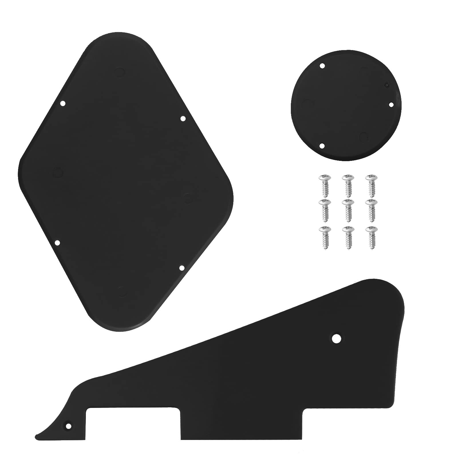 OTOTEC Set of 3PCS LP Pickguard Control Backplate Selector Switch Plate Cover with Screws Compatible with Epiphone Les Paul Standard Guitar Plastic Black