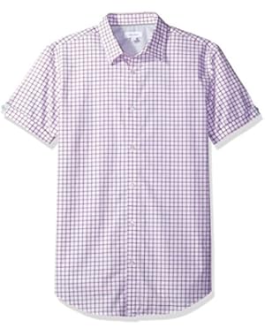 Calvin Klein Men's Short Sleeve Micro Window Button Down Shirt