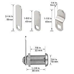 Cabinet Cam Locks Keyed Alike, 1-1/8” Cylinder