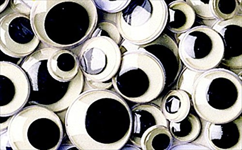 Chenille Kraft AC3472-02DI Round Wiggle Eye, 10 mm Size, Black on White (Pack of 100)