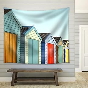 Bright Painted Houses - Fabric Wall Tapestry Home Decor - 51x60 inches