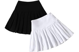 Neutocd Toddler Baby Girls Skirts Skorts Elastic High Waist Plain Pleated Skirts for Girls Running Sports Tennis Skater Skirt