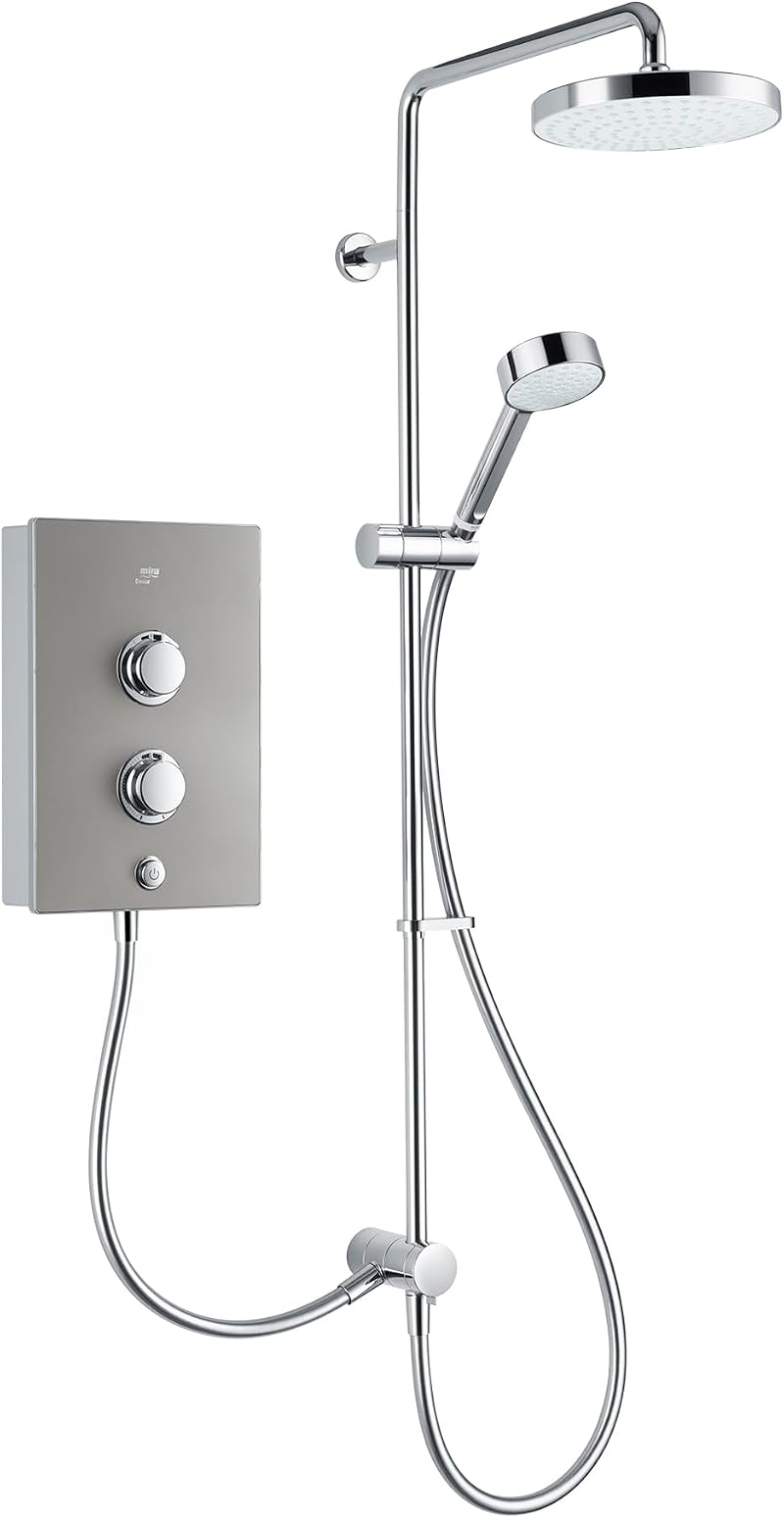 Mira Decor Dual Silver Electric Shower 10.8 kW - Dual Showerheads
