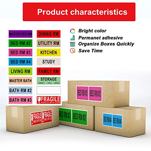LabelChoice 960 Count Home Moving Labels House Moving Color Coding ...