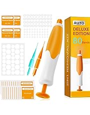 Deluxe Edition Auto Skin Tag Remover Kit, 2 in 1 Safe And Painless Skin Tag Removal Kit with 80 Removal Bands And 36 Repair Patches & 20 pcs Cleansing Wipes Easy to Remove (2-8mm) Skin Tags