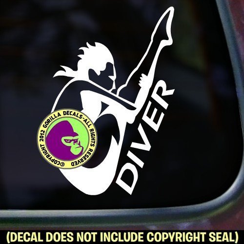 DIVER FEMALE Springboard Vinyl Decal Sticker E