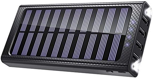 Portable Charger 24000mAh Power Bank High-Speed Charging Huge Capacity External Battery Packs Chargers with 3 Inputs& 4 Outputs Portable Phone Charger (Solar Power Bank)