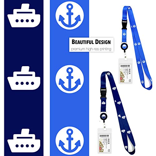 Carnival Cruise Luggage Tag Holders [4 Pack] & Cruise Lanyard Set [2