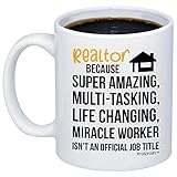 MyCozyCups Realtor Mug - Realtor Miracle Worker Job Title Coffee Mug - Real Estate Agent Novelty 11oz Cup - New Motivational and Inspirational Gift for Birthday, Valentine's Day, Christmas