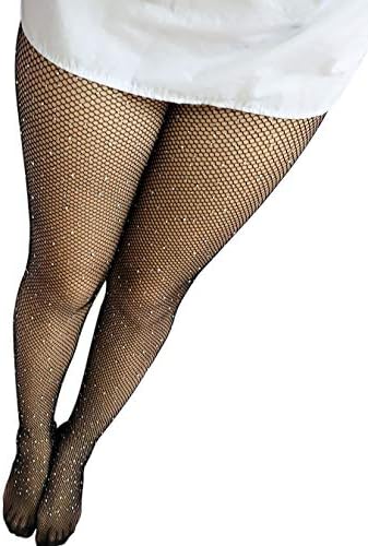 Women's Rhinestone Fishnets Fishnet Stockings 2 Pairs Festival Glitter Tights Sparkle Stockings