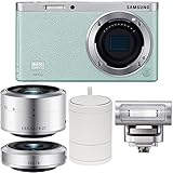 Samsung NX Mini Smart Wi-Fi Digital Camera with 9-27mm & 9mm Lenses, Flash & Case (Green)