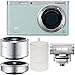 Samsung NX Mini Smart Wi-Fi Digital Camera with 9-27mm & 9mm Lenses, Flash & Case (Green)