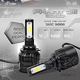 72W 8000LM US BridgeLux COB LED Chip Headlight Conversion Kit - White 6000K Replace Halogen Bulbs - Low Beam / Fog Light Bulbs - 9006 / HB4