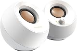 Creative Pebble Modern 2.0 USB Powered Speaker White 45° Elevation view 1