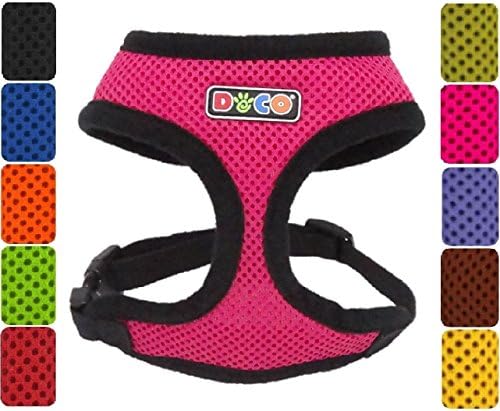DDOXX Air-Mesh Soft Dog Harness sizes | for large, medium & small dogs | Dog Vest Harness | Dog Soft Harness | Pink, Size D [L] | [Lead & Collar sold separately]