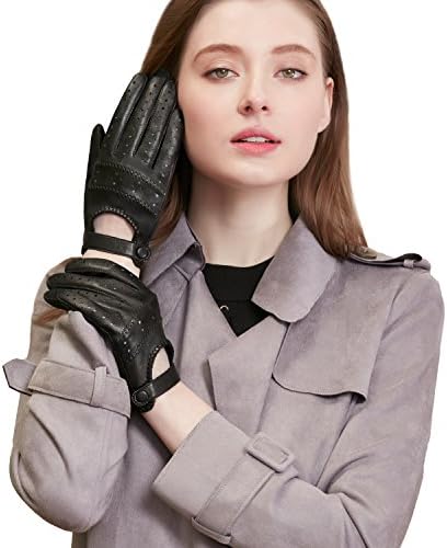 Gsg 母の日ギフト 革手袋 レディース ドライビンググローブ 指なし 指ぬき レザー バイク ドライバー ドライブグローブ 手袋 女性 夏 羊革 皮 穴あき ロック 車 運転用 1800 B07b49y7rw 1 250円 セール開催中最短即日発送 新作 人気 送料無料 激安