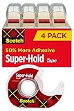 Scotch Super-Hold Tape, 4 Rolls, Transparent