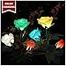 TONULAX Solar Garden Lights - 2 Pack Upgraded Solar Lights Outdoor, Color Changing Rose Lights for Yard,Garden Decoration, Enlarged Solar Panel, Realistic Flower(Yellow and White)