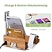 KeeKit Charging Station, Bamboo Charging Dock, 3 Ports USB Fast Charging Stand for Multiple Devices, Charing Organizer for 38mm/ 42mm iWatch, iPhone X/ 8Plus/ 8/ 7Plus/ 7/ 6s and Other Smartphones